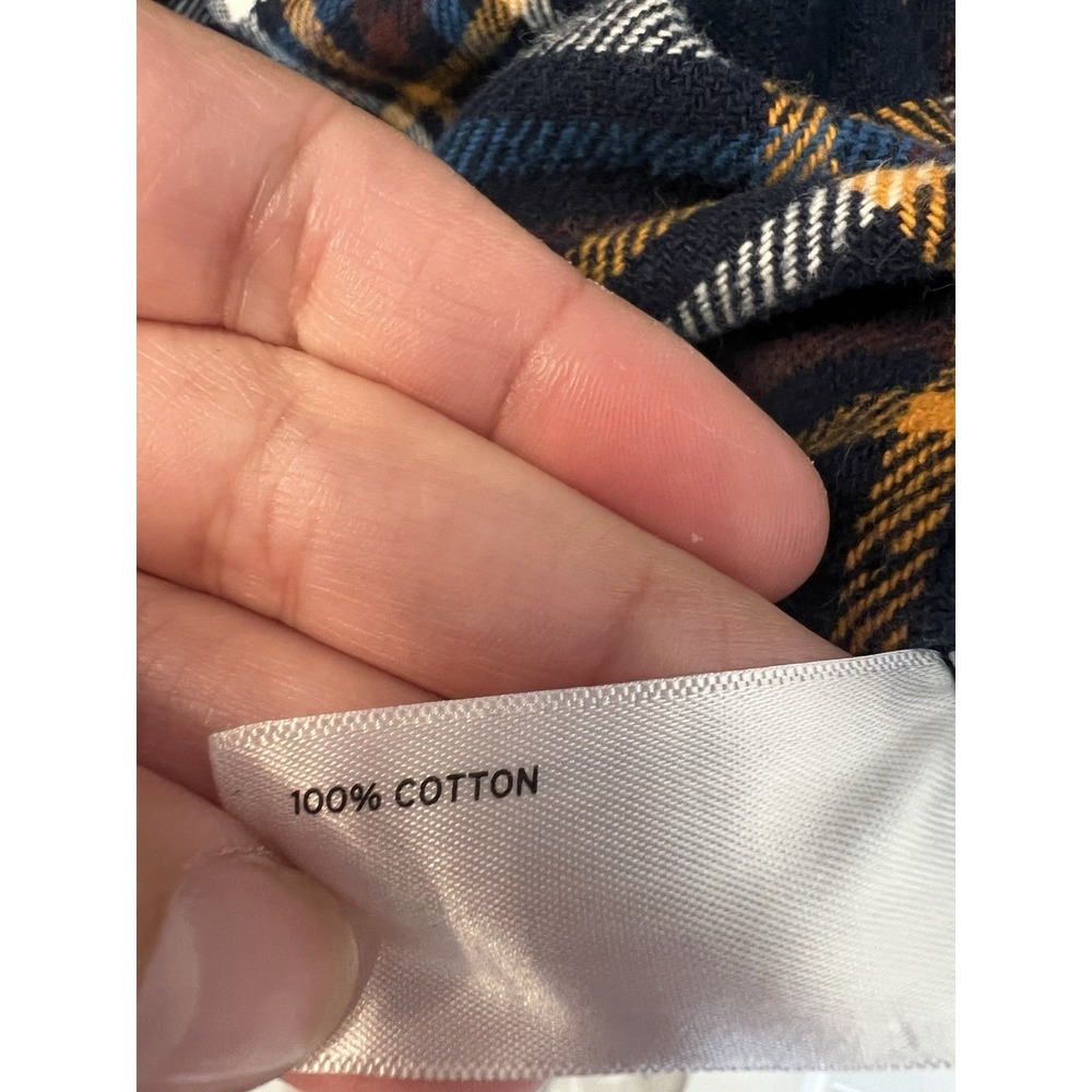 Duluth Trading Shirt Men M Blue Flannel Plaid Button Down Outdoor Heavy Thick - Picture 5 of 5